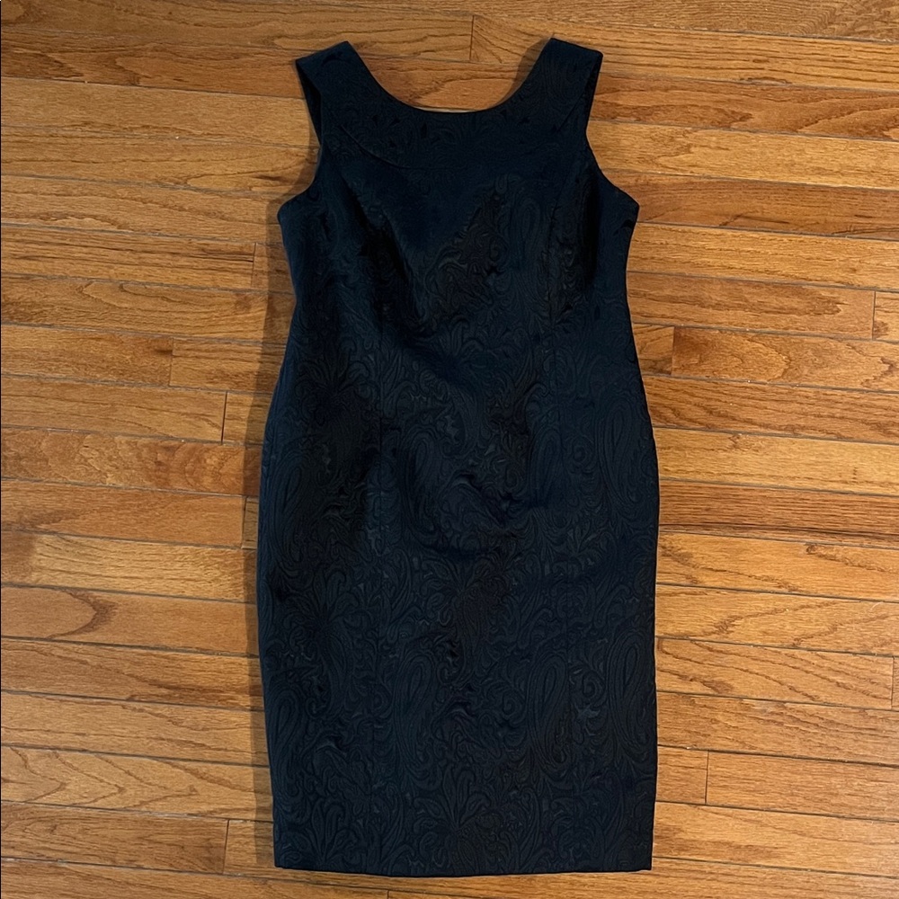Talbots Black Textured Midi Dress